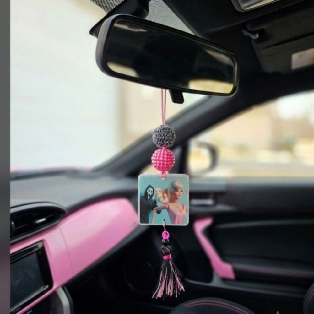 Handcrafted Whimsical Character Beaded Car Charm with Handmade Tassel Accessory